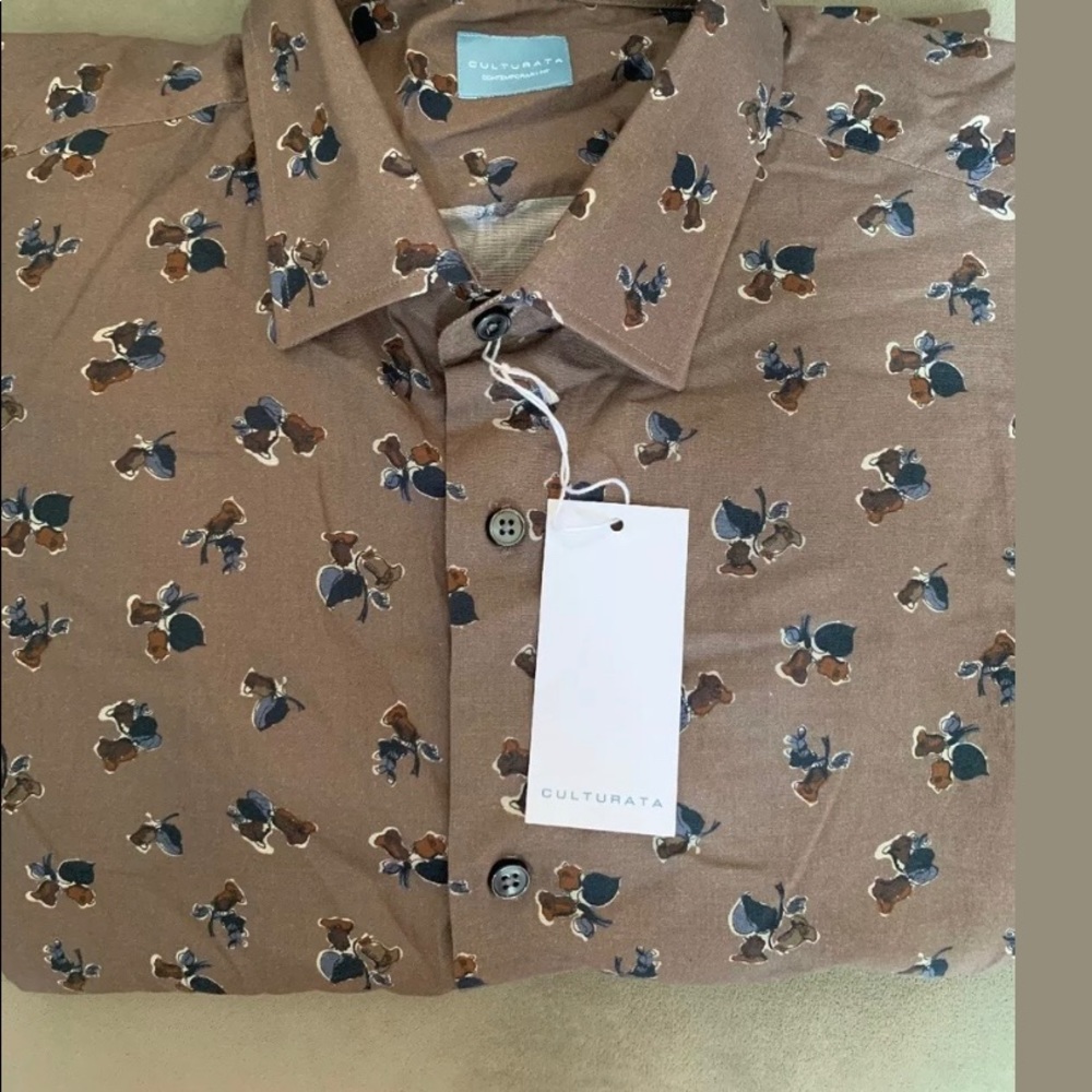 culturata shirt floral Rose Brown long sleeve  2XL